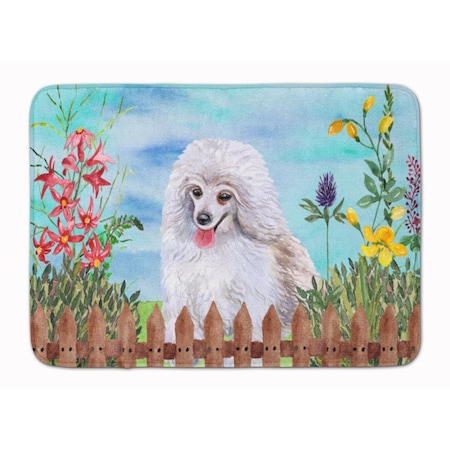 Carolines Treasures Medium White Poodle Spring Machine Washable Memory Foam Mat CK1245RUG